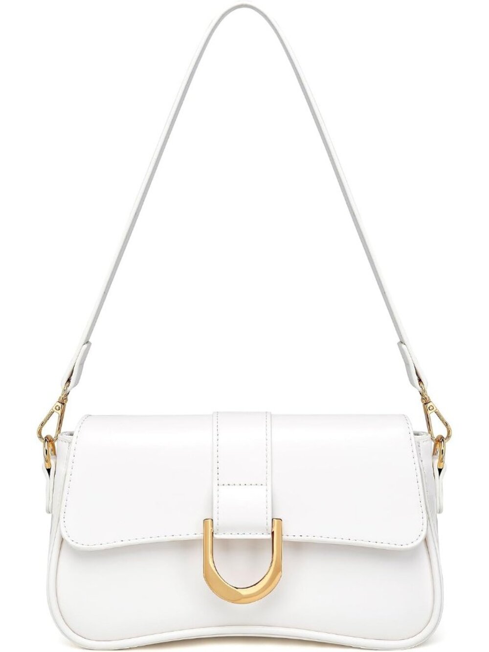 Women's White Small Cute Purse Retro Clutch Underarm Hobo Shoulder Bag